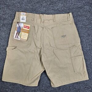 Wrangler Carpenter Shorts Mens 38 Khaki Tan Relaxed Fit 10" Workwear Utility NEW